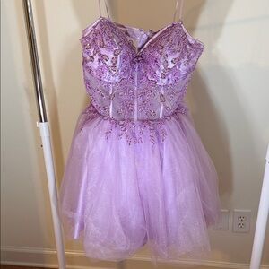 Elegant Lavender Embellished Prom and or School Dance Dress